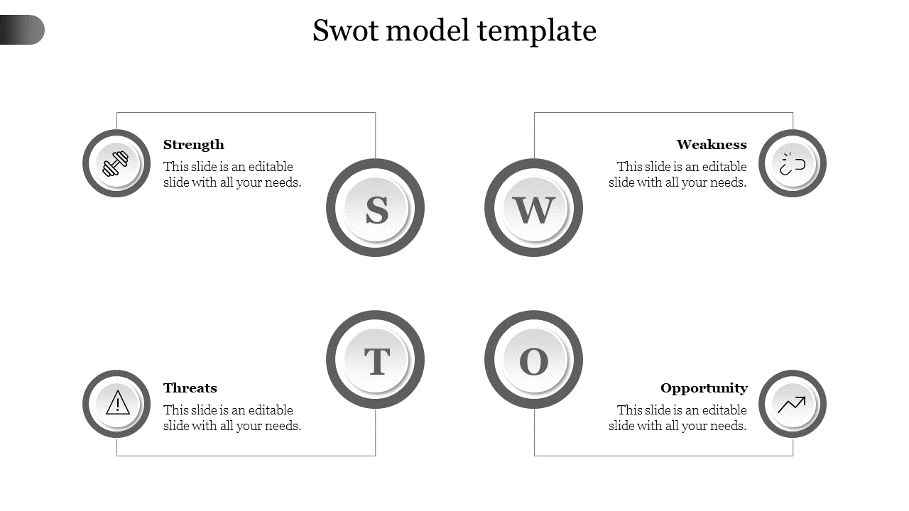 Free - Stunning SWOT Model Template With Circle Design Slide